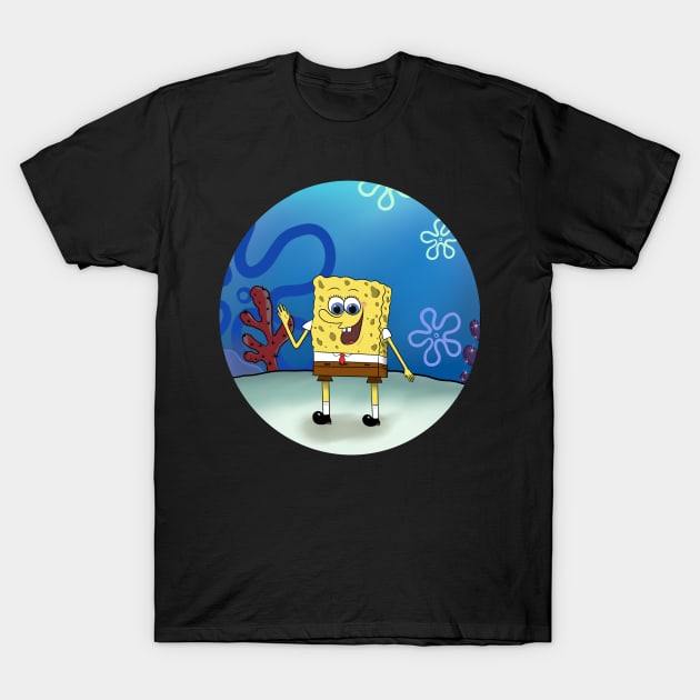 My yellow square friend round design T-Shirt by AnabellaCor94